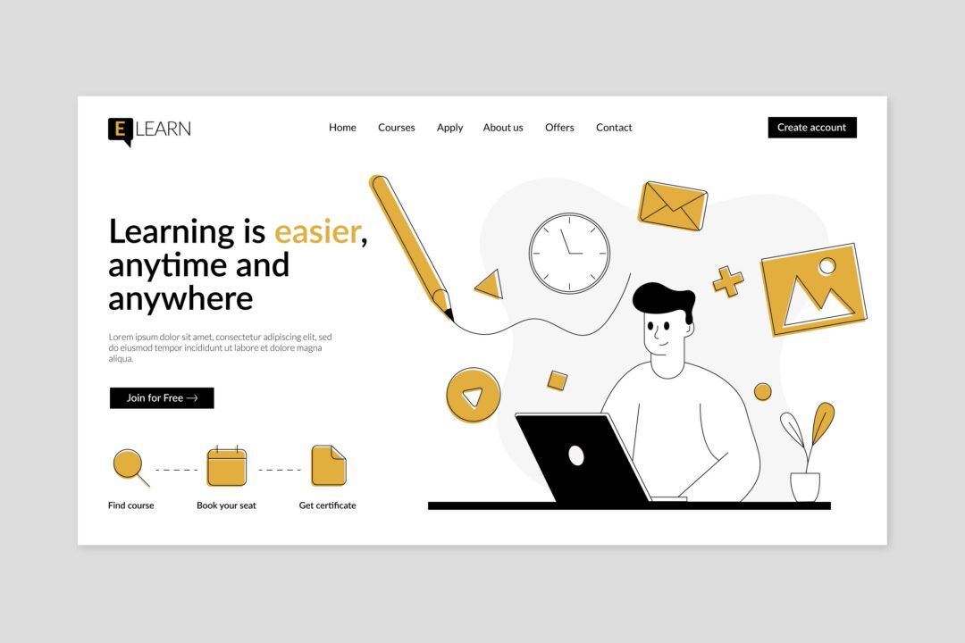 لاندينج بيج كورس أونلاين – تصميم تجريبي