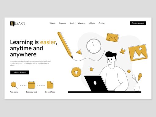 لاندينج بيج كورس أونلاين – تصميم تجريبي